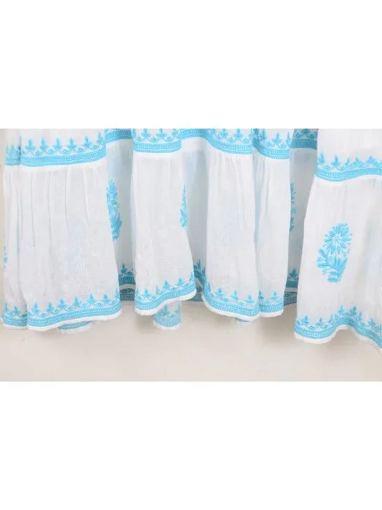 Soft Surroundings Juniper PLUS 1X Embroidery Gauze 3/4 Sleeve Dress Beach Boho - Picture 6 of 14